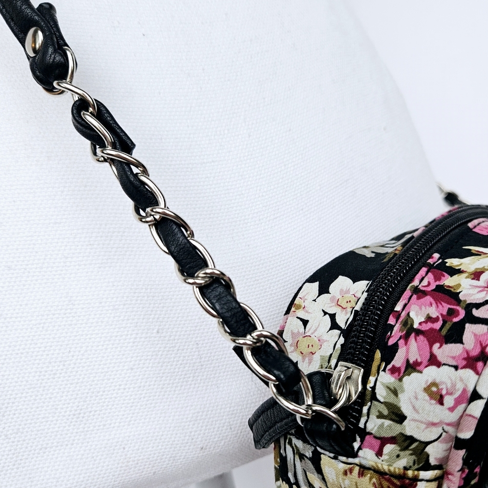 Vintage 90's Womens Candie's Black Floral Crossbody Bag Purse With Bow NWOT - Picture 4 of 13